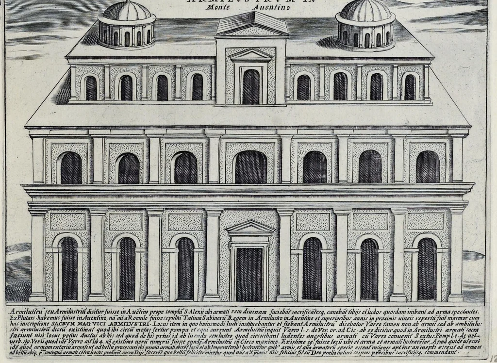 An illustration from Antiqvae vrbis splendor : hoc est præcipva eivsdem templa, amphitheatra, theatra, circi, navmachiæ, arcvs trivmphales, mavsolea aliaqve svmptvosiora ædificia, pompæ item trivmphalis et colossæarvm imaginvm descriptio, 1637, leaf 250