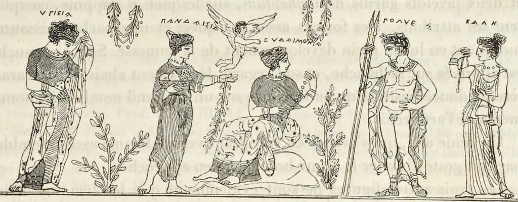 An illustration from Élite des monuments céramographiques; matériaux pour l'histoire des religions et des moeurs de l'antiquité;, 1844, leaf 118