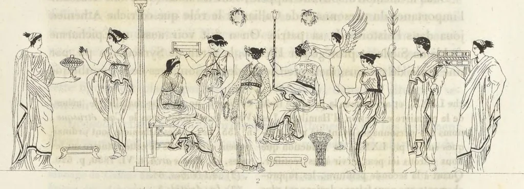 An illustration from Élite des monuments céramographiques; matériaux pour l'histoire des religions et des moeurs de l'antiquité;, 1844, leaf 314