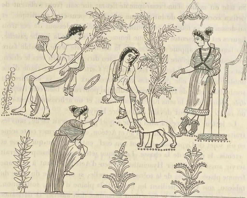 An illustration from Élite des monuments céramographiques; matériaux pour l'histoire des religions et des moeurs de l'antiquité;, 1844, leaf 408