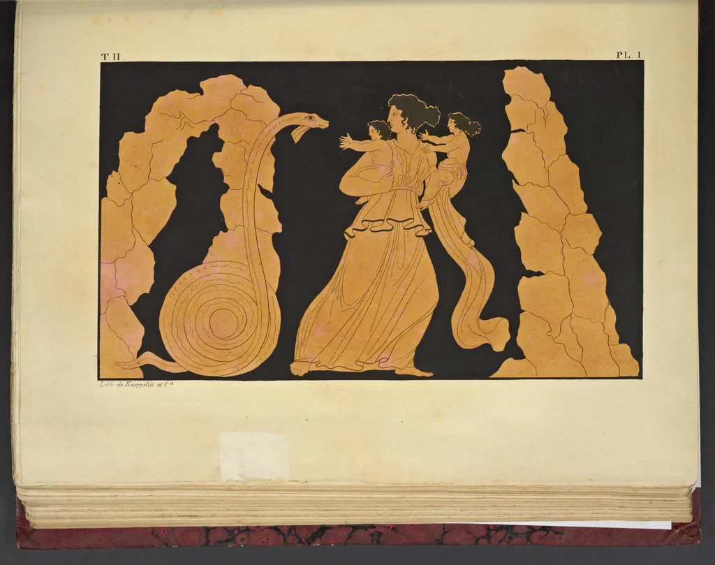 An illustration from Élite des monuments céramographiques; matériaux pour l'histoire des religions et des moeurs de l'antiquité;, 1844, leaf 514
