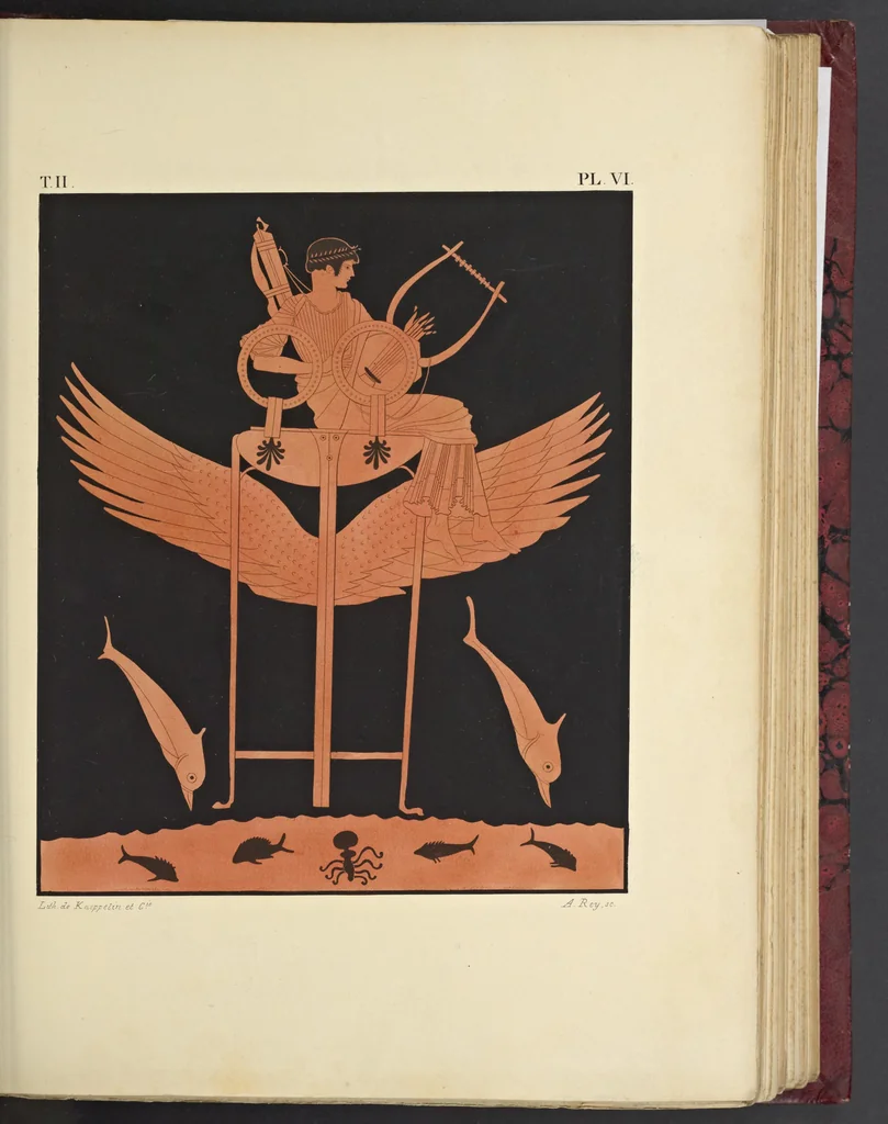 An illustration from Élite des monuments céramographiques; matériaux pour l'histoire des religions et des moeurs de l'antiquité;, 1844, leaf 526