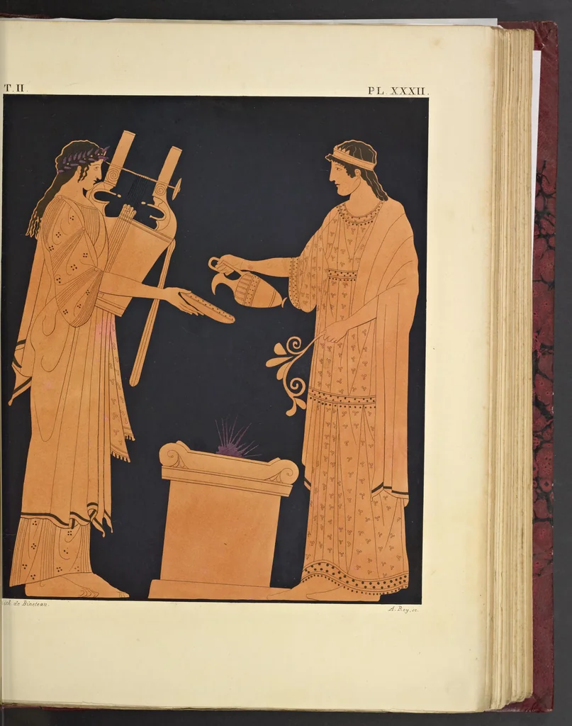 An illustration from Élite des monuments céramographiques; matériaux pour l'histoire des religions et des moeurs de l'antiquité;, 1844, leaf 580