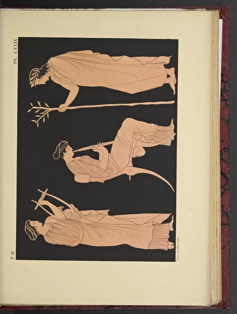 An illustration from Élite des monuments céramographiques; matériaux pour l'histoire des religions et des moeurs de l'antiquité;, 1844, leaf 704