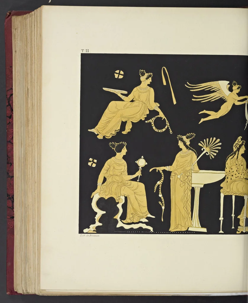 An illustration from Élite des monuments céramographiques; matériaux pour l'histoire des religions et des moeurs de l'antiquité;, 1844, leaf 733