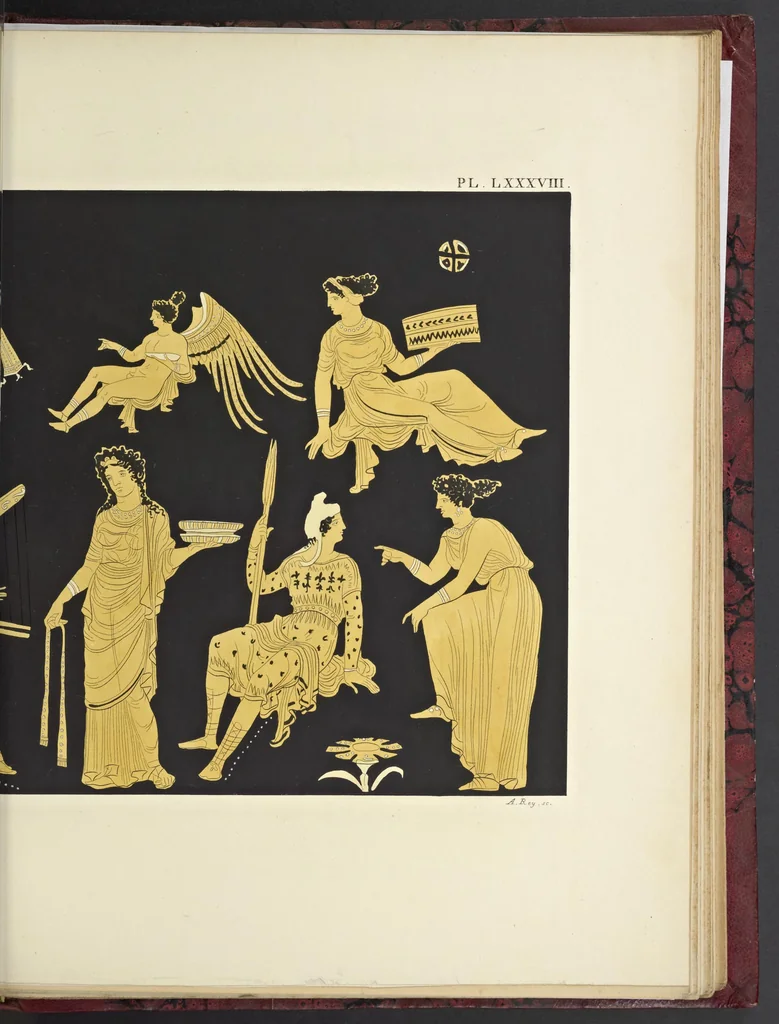 An illustration from Élite des monuments céramographiques; matériaux pour l'histoire des religions et des moeurs de l'antiquité;, 1844, leaf 734