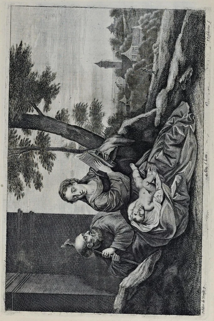 An illustration from Davidis Teniers Antverpiensis, pictoris, et a cubiculis ser.mis principibus Leopoldo Guil. archiduci et Ioanni Austriaco, Theatrum pictorium : in quo exhibentur ipsius manu delineatae, eiusque curâ in aes incisae picturae, archetipae italicae, quas ipse ser.mus archidux in pinacothecam suam Bruxellis collegit, 1673, leaf 100