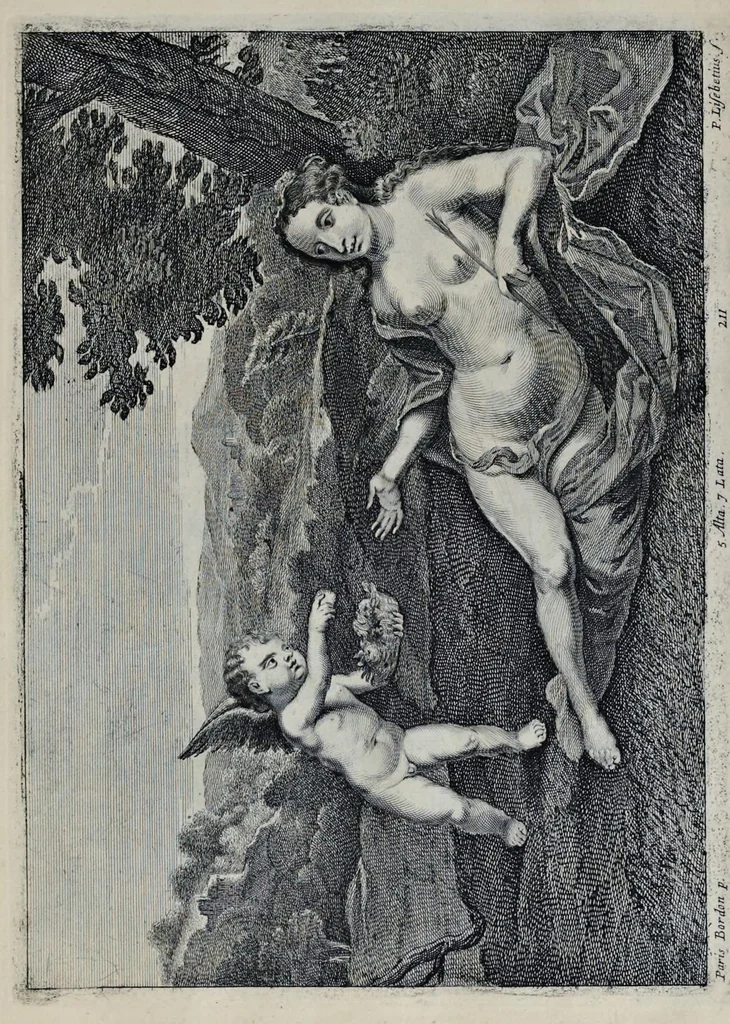 An illustration from Davidis Teniers Antverpiensis, pictoris, et a cubiculis ser.mis principibus Leopoldo Guil. archiduci et Ioanni Austriaco, Theatrum pictorium : in quo exhibentur ipsius manu delineatae, eiusque curâ in aes incisae picturae, archetipae italicae, quas ipse ser.mus archidux in pinacothecam suam Bruxellis collegit, 1673, leaf 416