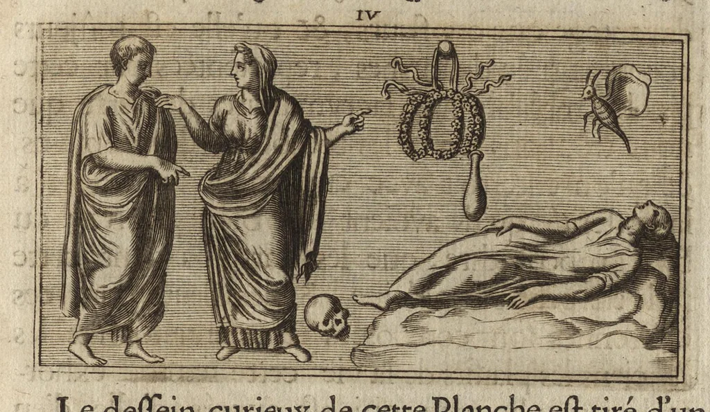 An illustration from Recherches curieuses d'antiquité, contenues en plusieurs dissertations sur des medailles, bas-reliefs, statues, mosaiques, & inscriptions antiques : enrichies d'un grand nombre de figures en taille douce, 1683, leaf 110