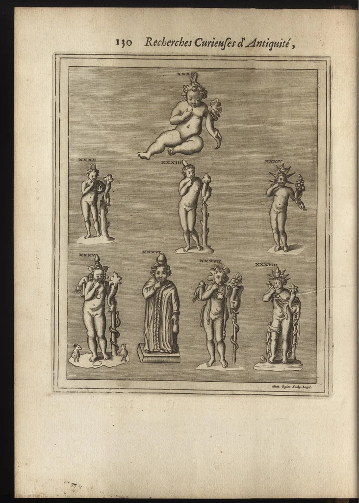 An illustration from Recherches curieuses d'antiquité, contenues en plusieurs dissertations sur des medailles, bas-reliefs, statues, mosaiques, & inscriptions antiques : enrichies d'un grand nombre de figures en taille douce, 1683, leaf 149