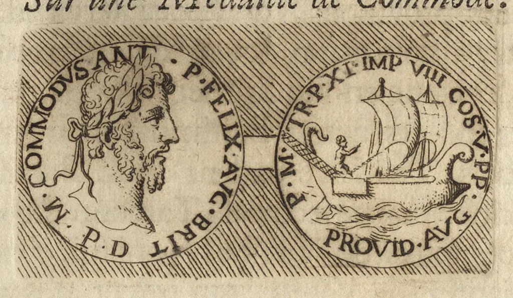 An illustration from Recherches curieuses d'antiquité, contenues en plusieurs dissertations sur des medailles, bas-reliefs, statues, mosaiques, & inscriptions antiques : enrichies d'un grand nombre de figures en taille douce, 1683, leaf 222