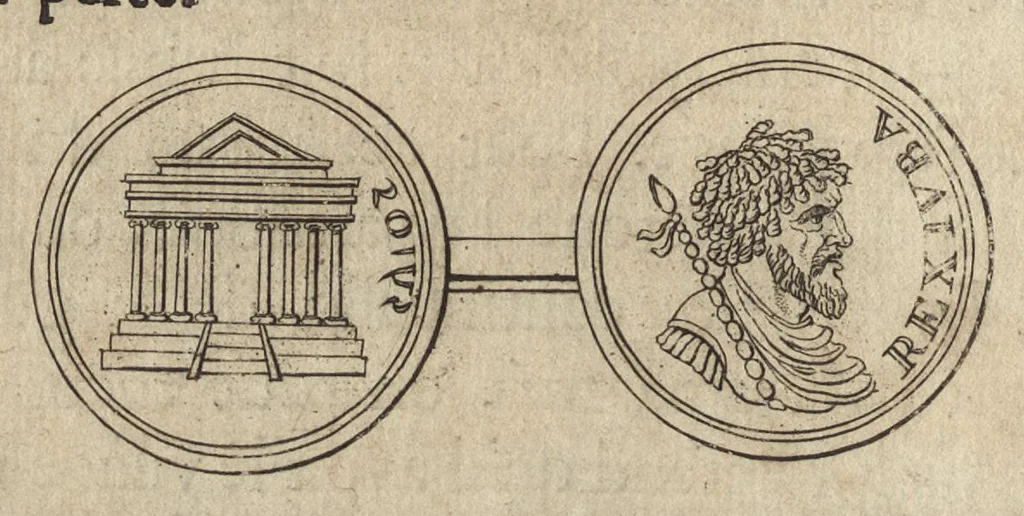 An illustration from Recherches curieuses d'antiquité, contenues en plusieurs dissertations sur des medailles, bas-reliefs, statues, mosaiques, & inscriptions antiques : enrichies d'un grand nombre de figures en taille douce, 1683, leaf 383