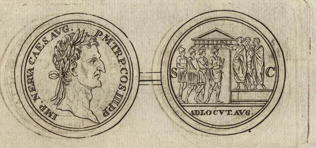An illustration from Recherches curieuses d'antiquité, contenues en plusieurs dissertations sur des medailles, bas-reliefs, statues, mosaiques, & inscriptions antiques : enrichies d'un grand nombre de figures en taille douce, 1683, leaf 398