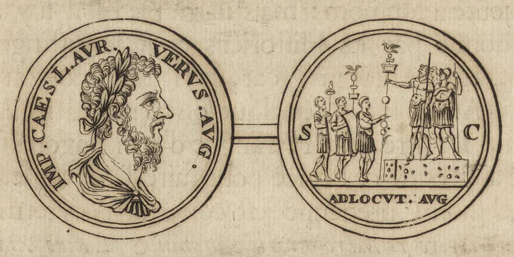 An illustration from Recherches curieuses d'antiquité, contenues en plusieurs dissertations sur des medailles, bas-reliefs, statues, mosaiques, & inscriptions antiques : enrichies d'un grand nombre de figures en taille douce, 1683, leaf 405