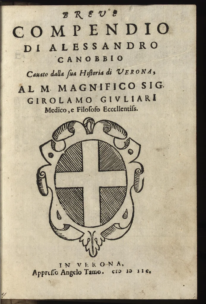 An illustration from Breve compendio di Alessandro Canobbio, cavato dalla sua historia di Verona, 1598, leaf 4