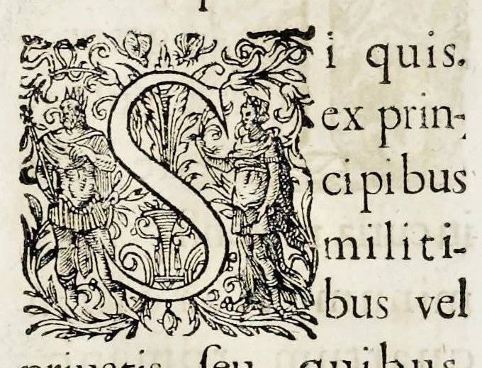 An illustration from Henrici Günteri Thülemarii ... Tractatio de Bulla Aurea, argentea, plumbea et cerea in genere, nec non in specie : de Aurea bulla Caroli IV imperatoris : Accedunt I. Textus Aureae bullae Caroli IV imper. anno 1356 Norimbergae & Metis sancitae ex autographo francofurtano fideliter descriptus. II. Copia MSti Aureae bullae Carolinae, quod in augustissima Bibliotheca vindobenensi invenitur ... III. & IV. Copiae duarum versionum germanicarum Aureae istius bullae, quae in dicta augustissima Bibliotheca caesarea & Curia francofurtana custodiuntur. V. Aurea bulla Andronici imperatoris constantinopolitani cum notis & addit. VI. Aurea bulla brabantina cum commentar. VII. Capitulatio Maximiliani II imperatoris ex originali, quod in serenissimi electoris palatini archivo adservatur, integra edita, 1697, leaf 207