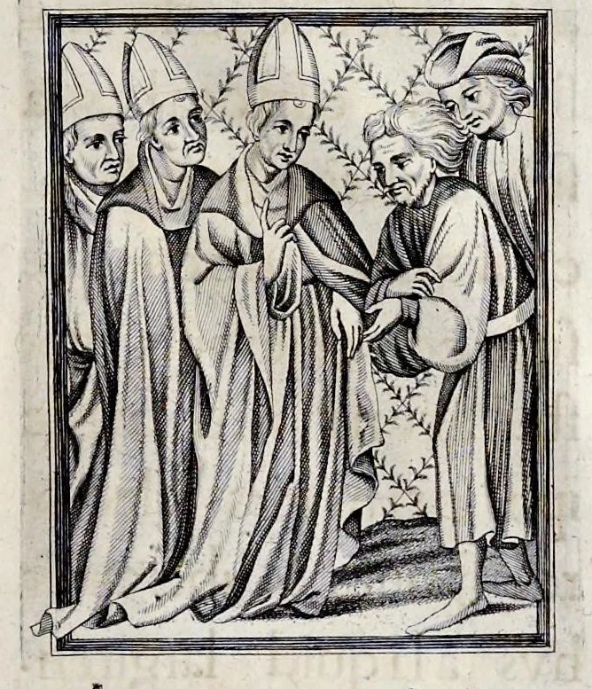 An illustration from Henrici Günteri Thülemarii ... Tractatio de Bulla Aurea, argentea, plumbea et cerea in genere, nec non in specie : de Aurea bulla Caroli IV imperatoris : Accedunt I. Textus Aureae bullae Caroli IV imper. anno 1356 Norimbergae & Metis sancitae ex autographo francofurtano fideliter descriptus. II. Copia MSti Aureae bullae Carolinae, quod in augustissima Bibliotheca vindobenensi invenitur ... III. & IV. Copiae duarum versionum germanicarum Aureae istius bullae, quae in dicta augustissima Bibliotheca caesarea & Curia francofurtana custodiuntur. V. Aurea bulla Andronici imperatoris constantinopolitani cum notis & addit. VI. Aurea bulla brabantina cum commentar. VII. Capitulatio Maximiliani II imperatoris ex originali, quod in serenissimi electoris palatini archivo adservatur, integra edita, 1697, leaf 224