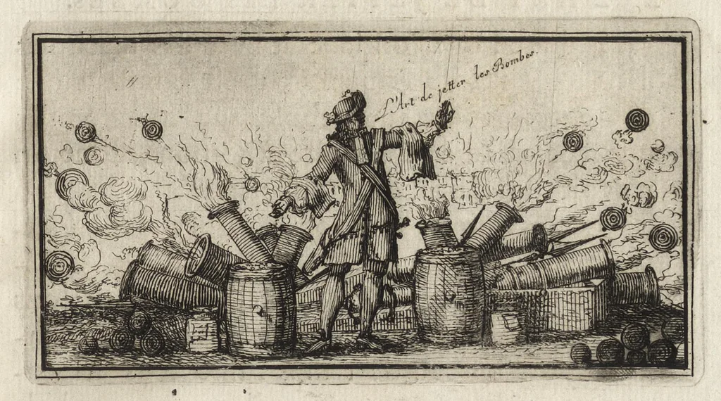 An illustration from L'art de jetter les bombes, 1683, leaf 16