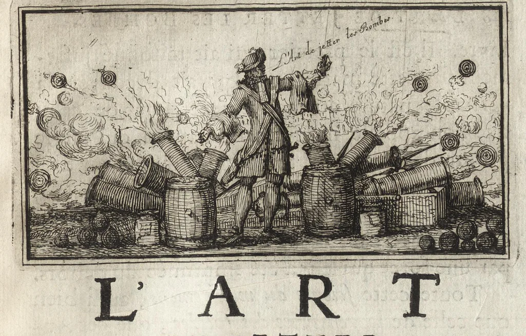An illustration from L'art de jetter les bombes, 1683, leaf 164