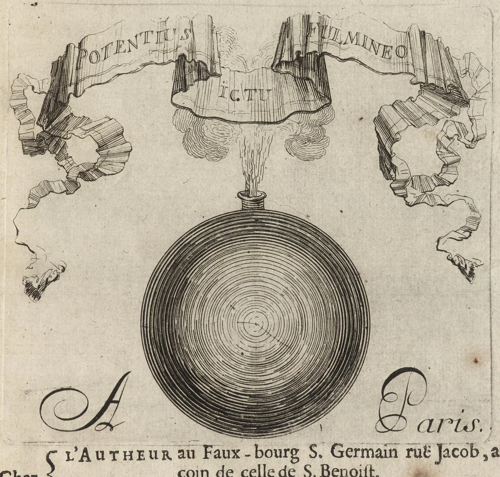An illustration from L'art de jetter les bombes, 1683, leaf 8