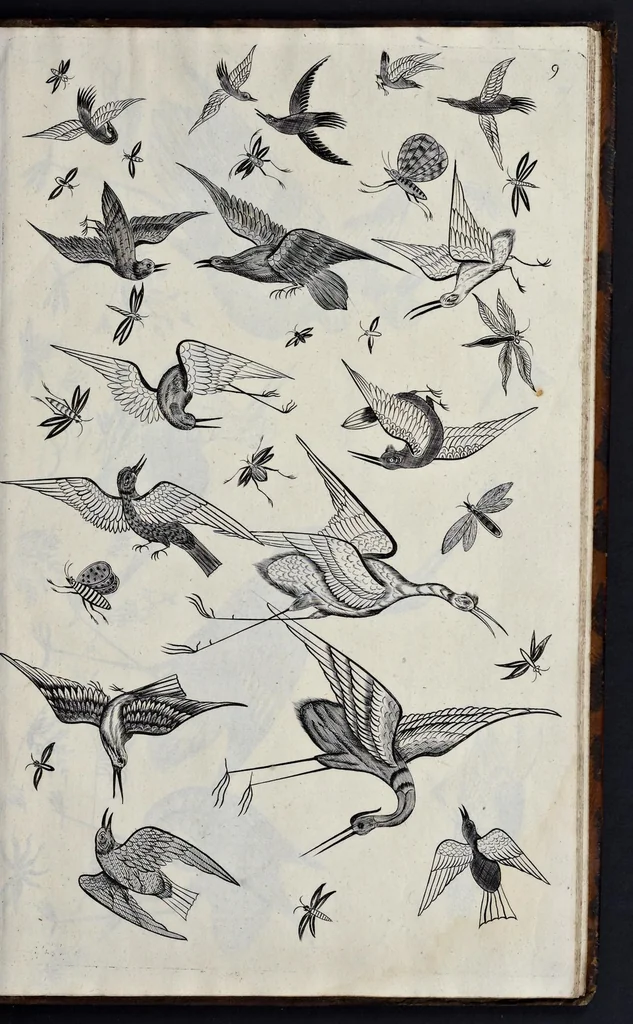 An illustration from A treatise of japaning and varnishing : being a compleat discovery of those arts, with the best way of making all sorts of varnish for japan, wood, prints, or pictures : the method of guilding, burnishing, and lackering, with the art of guilding, separating, and refining metals and of painting mezzo-tinto-prints : also rules for counterfeiting tortoise-shell, and marble, and for staining or dying wood, ivory, and horn : together with above an hundred distinct patterns for japan-work, in imitation of the indians, for tables, stands, frames, cabinets, boxes, &c., 1688, leaf 118