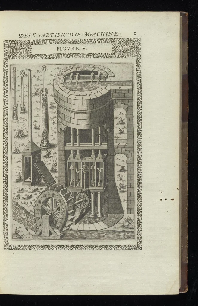 An illustration from Le diverse et artificiose machine, 1588, leaf 52
