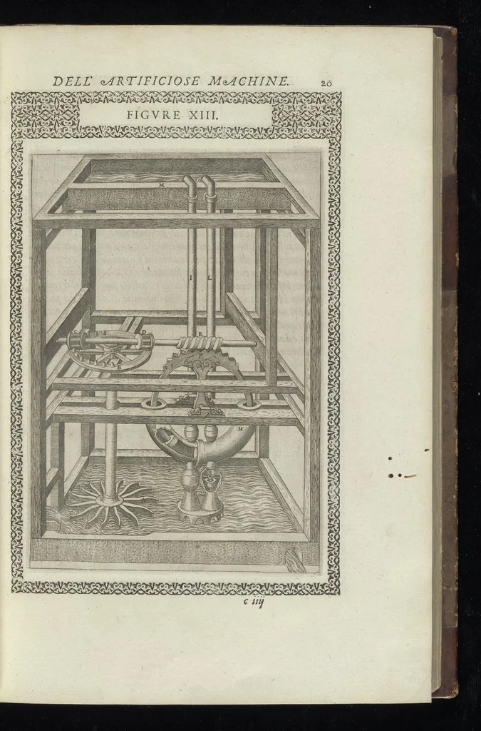 An illustration from Le diverse et artificiose machine, 1588, leaf 76
