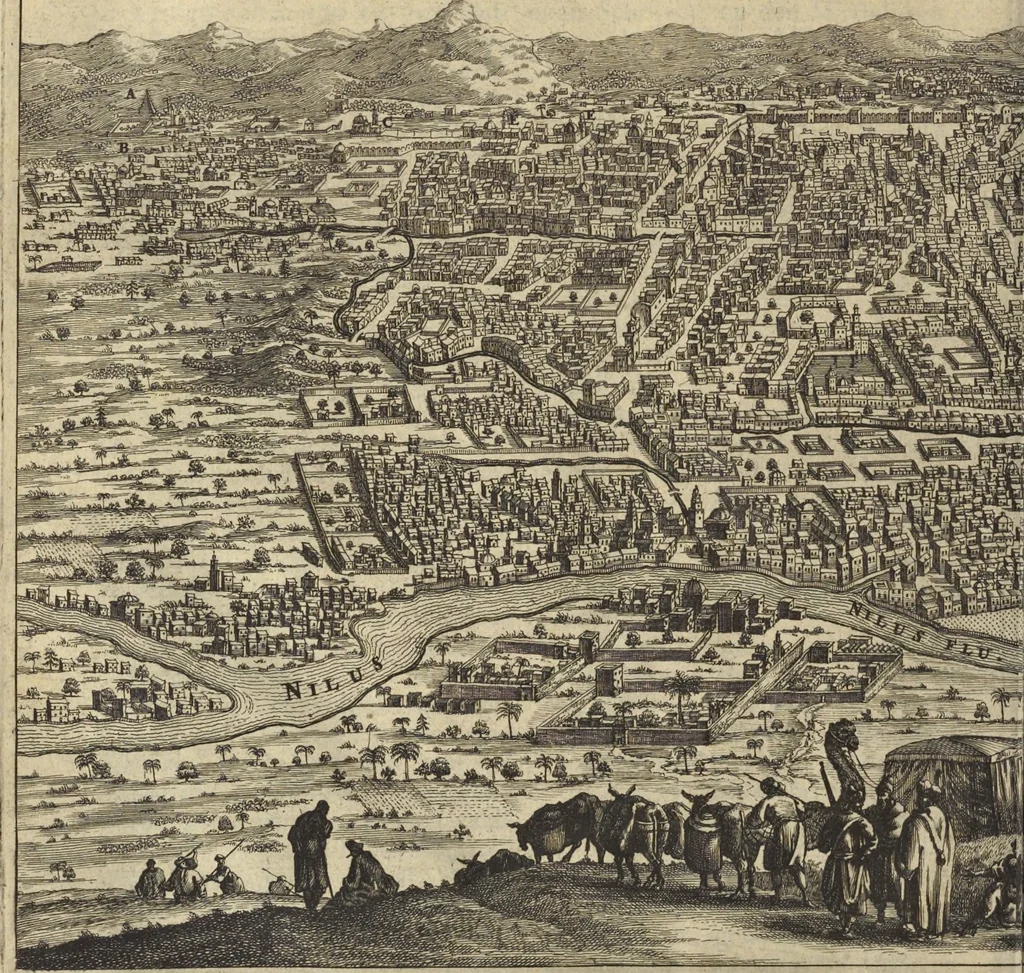 An illustration from Naukeurige beschrijvinge der Afrikaensche gewesten van Egypten, Barbaryen, Libyen, Biledulgerid, Negroslant, Guinea, Ethiopiën, Abyssinie ... : getrokken uit verscheyde hedendaegse lantbeschrijvers en geschriften van bereisde ondersoekers dier landen, 1668, leaf 115