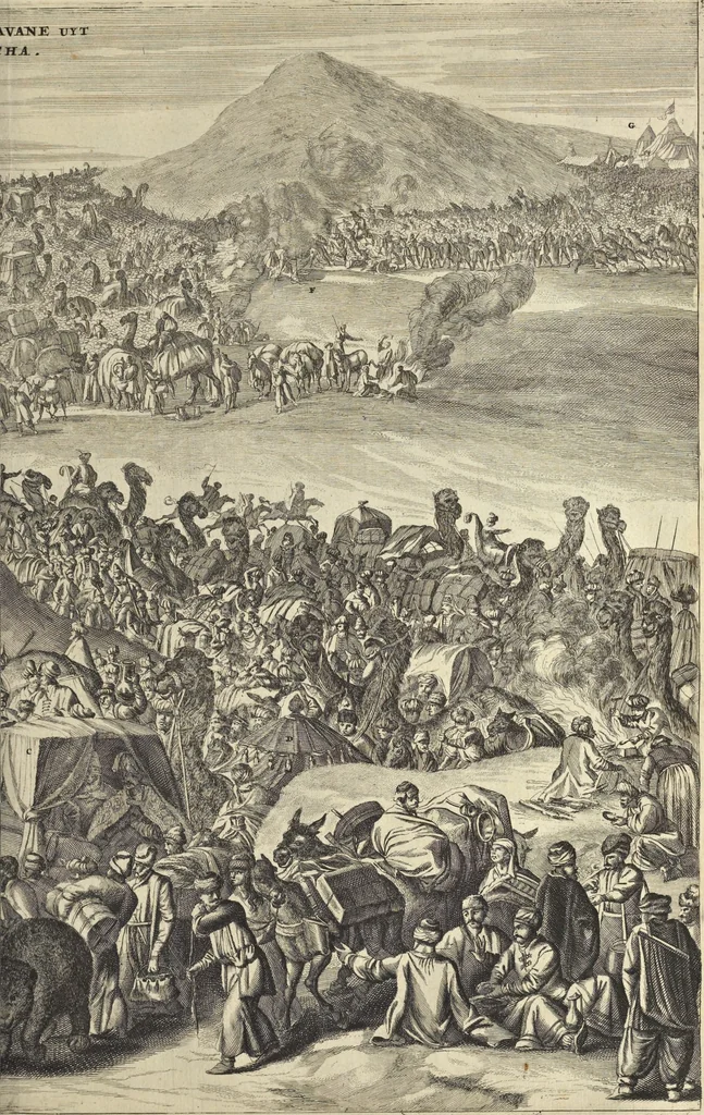 An illustration from Naukeurige beschrijvinge der Afrikaensche gewesten van Egypten, Barbaryen, Libyen, Biledulgerid, Negroslant, Guinea, Ethiopiën, Abyssinie ... : getrokken uit verscheyde hedendaegse lantbeschrijvers en geschriften van bereisde ondersoekers dier landen, 1668, leaf 126