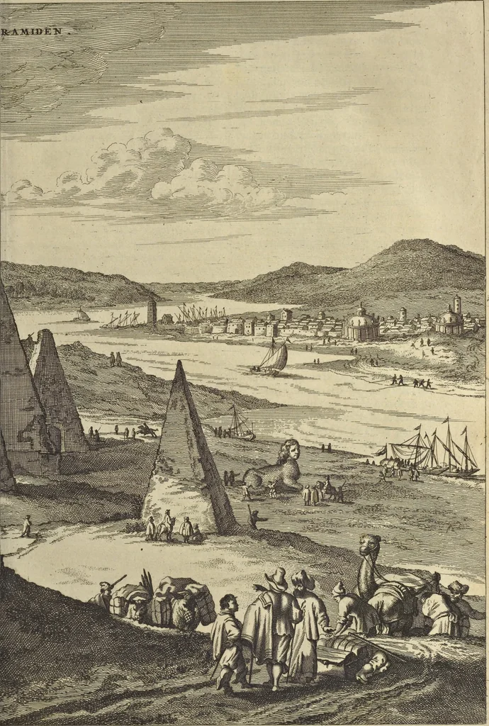 An illustration from Naukeurige beschrijvinge der Afrikaensche gewesten van Egypten, Barbaryen, Libyen, Biledulgerid, Negroslant, Guinea, Ethiopiën, Abyssinie ... : getrokken uit verscheyde hedendaegse lantbeschrijvers en geschriften van bereisde ondersoekers dier landen, 1668, leaf 142