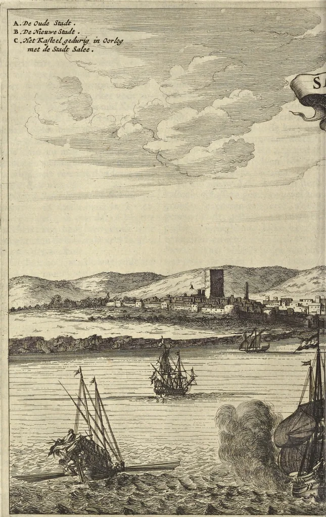 An illustration from Naukeurige beschrijvinge der Afrikaensche gewesten van Egypten, Barbaryen, Libyen, Biledulgerid, Negroslant, Guinea, Ethiopiën, Abyssinie ... : getrokken uit verscheyde hedendaegse lantbeschrijvers en geschriften van bereisde ondersoekers dier landen, 1668, leaf 295