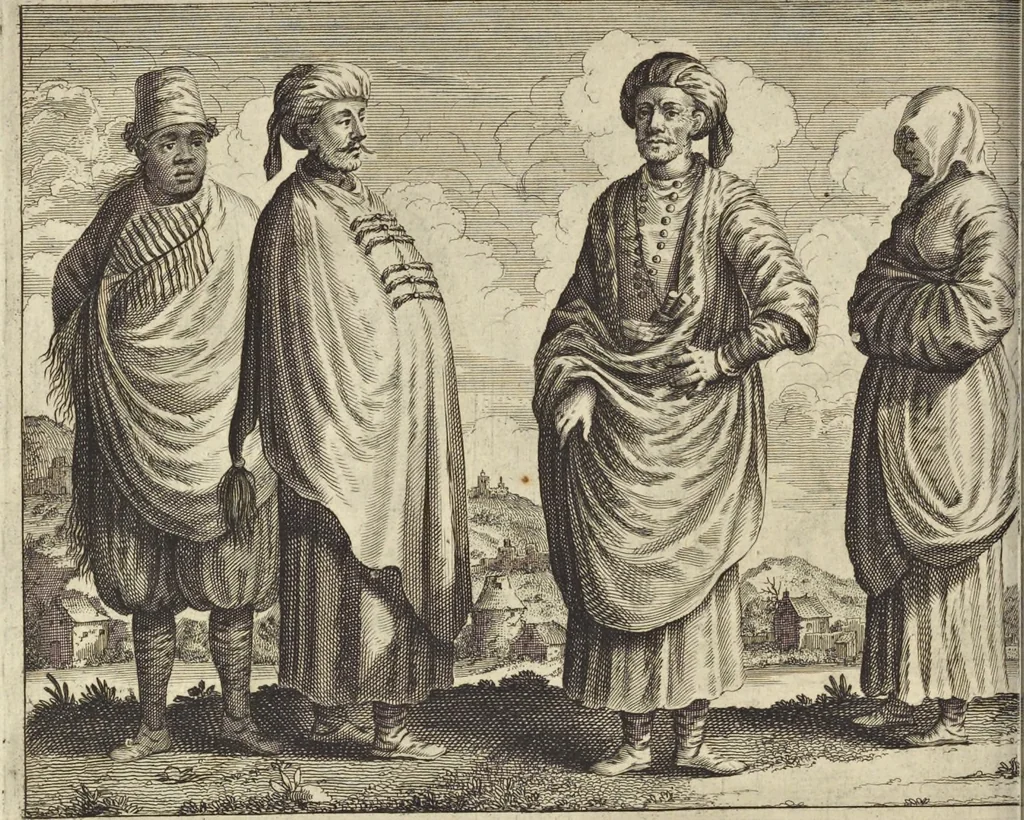 An illustration from Naukeurige beschrijvinge der Afrikaensche gewesten van Egypten, Barbaryen, Libyen, Biledulgerid, Negroslant, Guinea, Ethiopiën, Abyssinie ... : getrokken uit verscheyde hedendaegse lantbeschrijvers en geschriften van bereisde ondersoekers dier landen, 1668, leaf 305