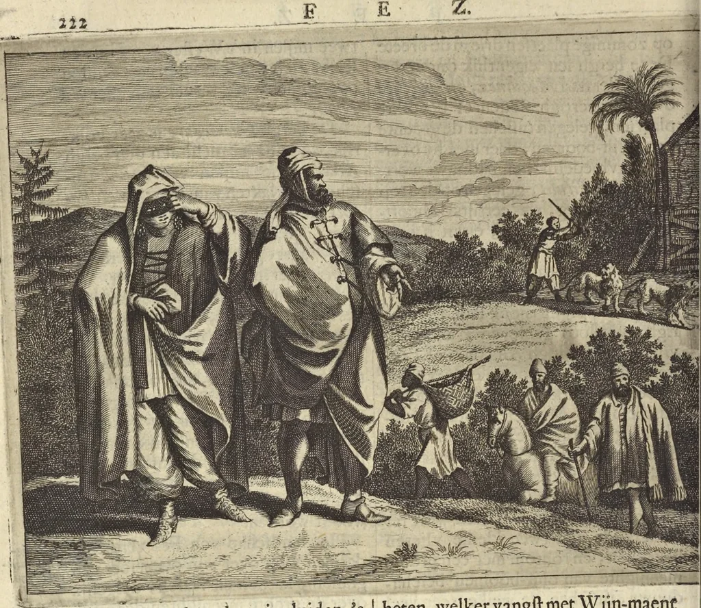 An illustration from Naukeurige beschrijvinge der Afrikaensche gewesten van Egypten, Barbaryen, Libyen, Biledulgerid, Negroslant, Guinea, Ethiopiën, Abyssinie ... : getrokken uit verscheyde hedendaegse lantbeschrijvers en geschriften van bereisde ondersoekers dier landen, 1668, leaf 311