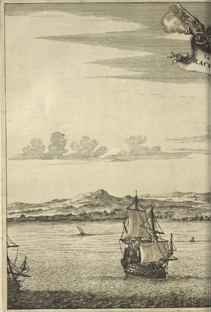 An illustration from Naukeurige beschrijvinge der Afrikaensche gewesten van Egypten, Barbaryen, Libyen, Biledulgerid, Negroslant, Guinea, Ethiopiën, Abyssinie ... : getrokken uit verscheyde hedendaegse lantbeschrijvers en geschriften van bereisde ondersoekers dier landen, 1668, leaf 317