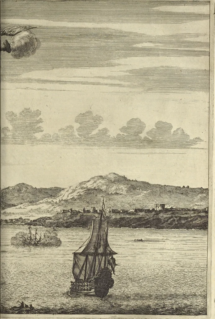 An illustration from Naukeurige beschrijvinge der Afrikaensche gewesten van Egypten, Barbaryen, Libyen, Biledulgerid, Negroslant, Guinea, Ethiopiën, Abyssinie ... : getrokken uit verscheyde hedendaegse lantbeschrijvers en geschriften van bereisde ondersoekers dier landen, 1668, leaf 318