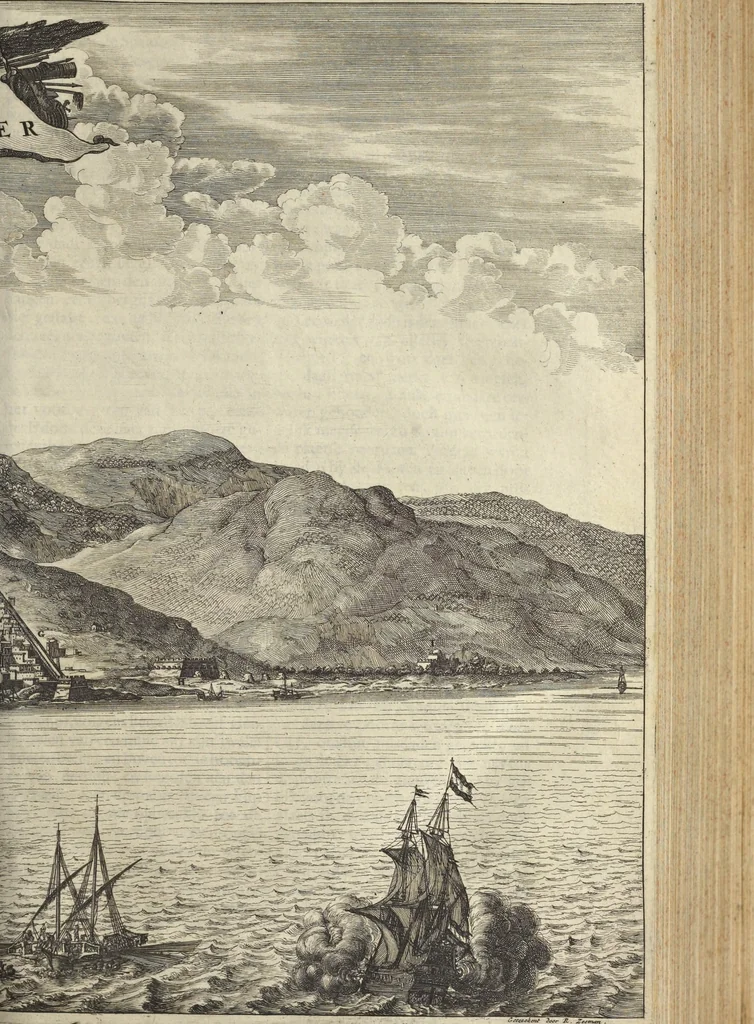 An illustration from Naukeurige beschrijvinge der Afrikaensche gewesten van Egypten, Barbaryen, Libyen, Biledulgerid, Negroslant, Guinea, Ethiopiën, Abyssinie ... : getrokken uit verscheyde hedendaegse lantbeschrijvers en geschriften van bereisde ondersoekers dier landen, 1668, leaf 362