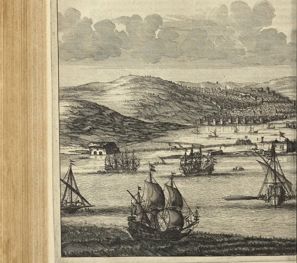 An illustration from Naukeurige beschrijvinge der Afrikaensche gewesten van Egypten, Barbaryen, Libyen, Biledulgerid, Negroslant, Guinea, Ethiopiën, Abyssinie ... : getrokken uit verscheyde hedendaegse lantbeschrijvers en geschriften van bereisde ondersoekers dier landen, 1668, leaf 409