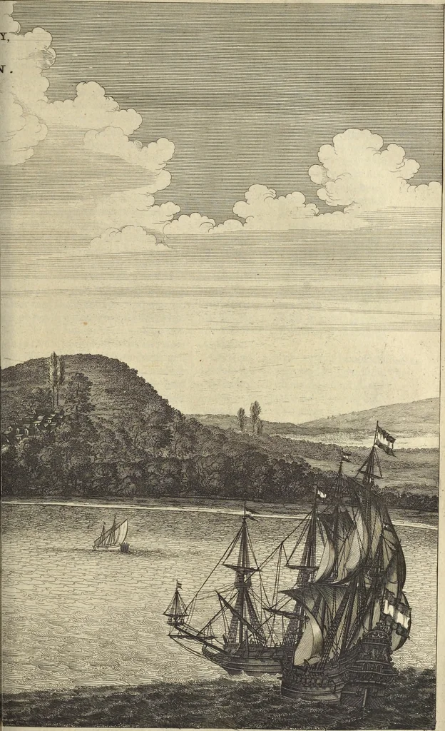 An illustration from Naukeurige beschrijvinge der Afrikaensche gewesten van Egypten, Barbaryen, Libyen, Biledulgerid, Negroslant, Guinea, Ethiopiën, Abyssinie ... : getrokken uit verscheyde hedendaegse lantbeschrijvers en geschriften van bereisde ondersoekers dier landen, 1668, leaf 598