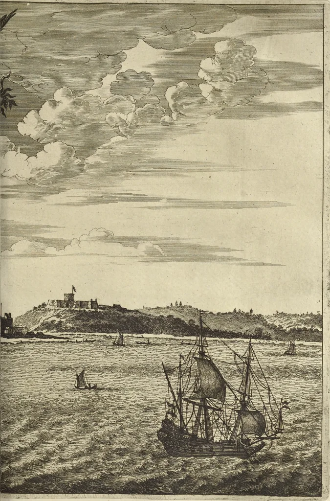 An illustration from Naukeurige beschrijvinge der Afrikaensche gewesten van Egypten, Barbaryen, Libyen, Biledulgerid, Negroslant, Guinea, Ethiopiën, Abyssinie ... : getrokken uit verscheyde hedendaegse lantbeschrijvers en geschriften van bereisde ondersoekers dier landen, 1668, leaf 610