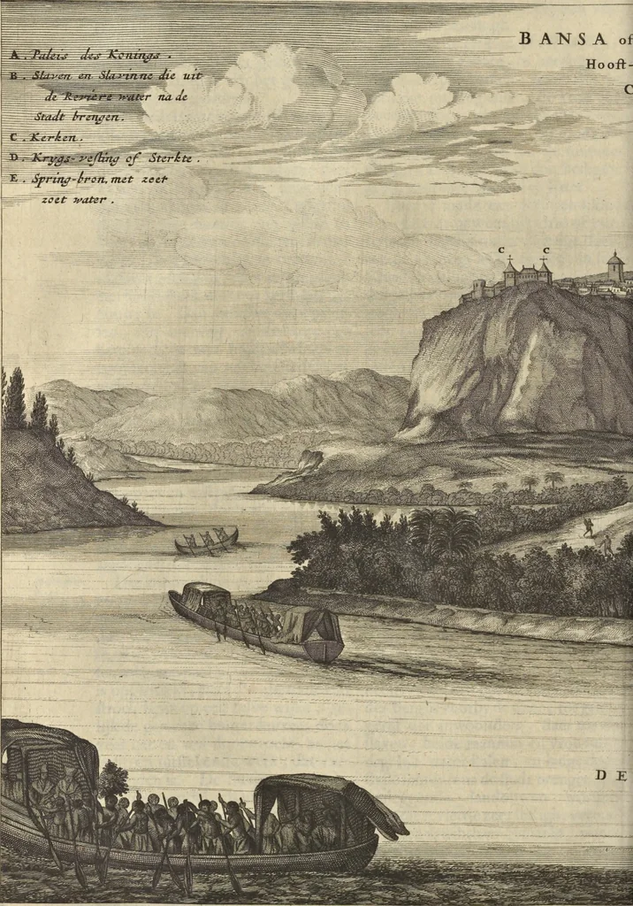 An illustration from Naukeurige beschrijvinge der Afrikaensche gewesten van Egypten, Barbaryen, Libyen, Biledulgerid, Negroslant, Guinea, Ethiopiën, Abyssinie ... : getrokken uit verscheyde hedendaegse lantbeschrijvers en geschriften van bereisde ondersoekers dier landen, 1668, leaf 759