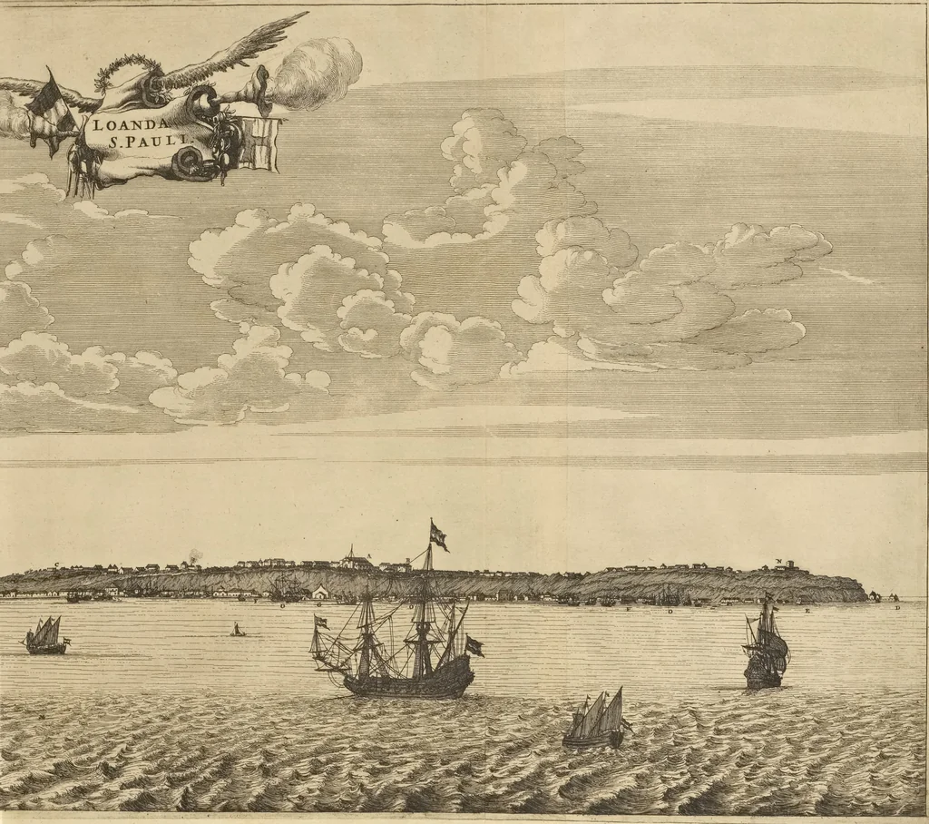 An illustration from Naukeurige beschrijvinge der Afrikaensche gewesten van Egypten, Barbaryen, Libyen, Biledulgerid, Negroslant, Guinea, Ethiopiën, Abyssinie ... : getrokken uit verscheyde hedendaegse lantbeschrijvers en geschriften van bereisde ondersoekers dier landen, 1668, leaf 800