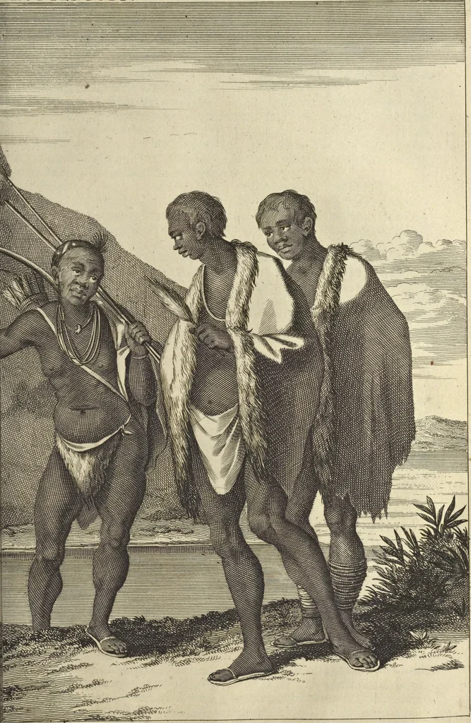 An illustration from Naukeurige beschrijvinge der Afrikaensche gewesten van Egypten, Barbaryen, Libyen, Biledulgerid, Negroslant, Guinea, Ethiopiën, Abyssinie ... : getrokken uit verscheyde hedendaegse lantbeschrijvers en geschriften van bereisde ondersoekers dier landen, 1668, leaf 856