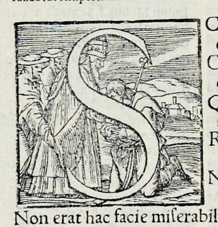 An illustration from Ivnii Ivvenalis Aqvinatis Satyrographi opvs : nunc demvm ab omnibvs mendis purgatum, & pluribus collatis exemplaribus suo candori restitutum, 1548, leaf 205