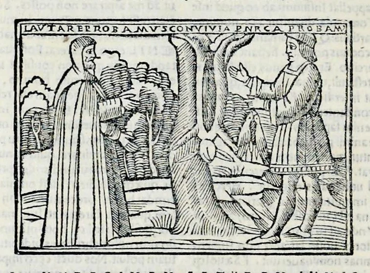 An illustration from Ivnii Ivvenalis Aqvinatis Satyrographi opvs : nunc demvm ab omnibvs mendis purgatum, & pluribus collatis exemplaribus suo candori restitutum, 1548, leaf 237