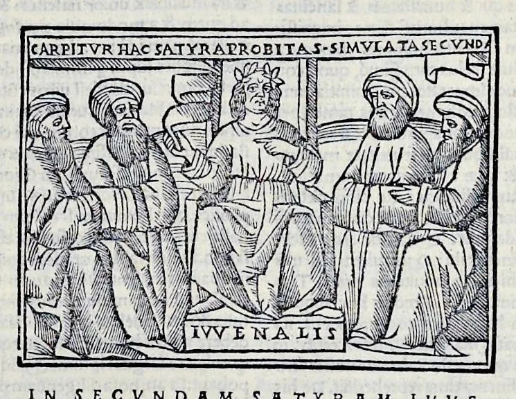 An illustration from Ivnii Ivvenalis Aqvinatis Satyrographi opvs : nunc demvm ab omnibvs mendis purgatum, & pluribus collatis exemplaribus suo candori restitutum, 1548, leaf 46