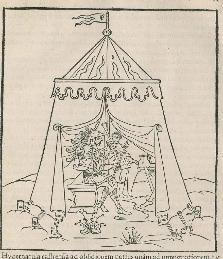 An illustration from En tibi lector Robertvm Valtvrivm, ad illvstrem heroa Sigismvndum Pandulphum Malatestam Ariminensium regem, De re militari libris XII : multò emaculatius, ac picturis, quae plurimae in eo sunt, elegantioribus expressum, quam cum Veronae inter initia artis chalcographicae anno M.cccclxxxiii. inuulgaretur, 1532, leaf 204