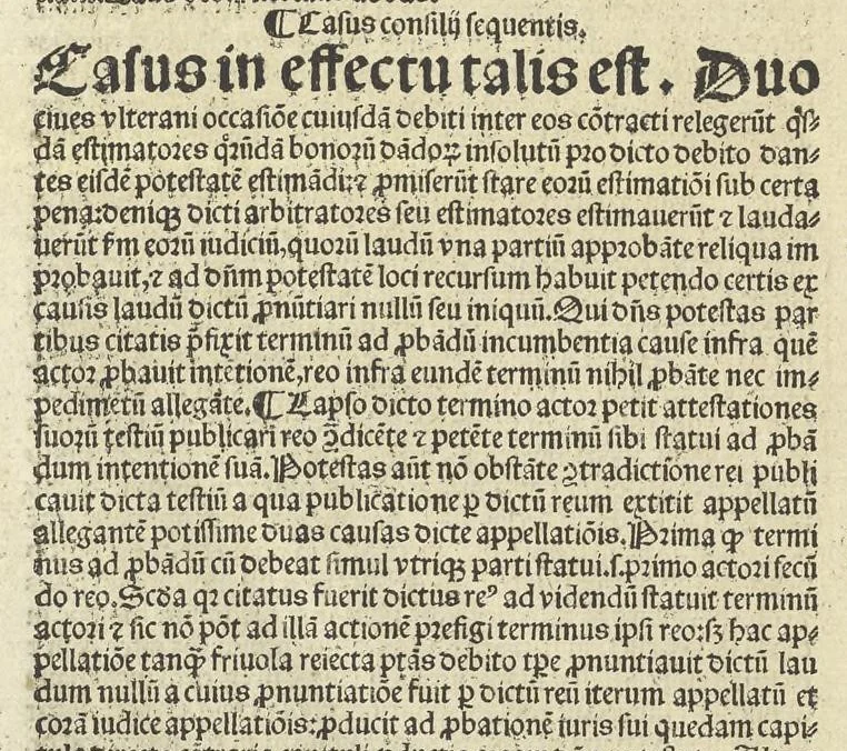An illustration from Panormitani Consilia, quaestiones & tractatus : in hoc volvmine continentvr consiliorvm libri duo, tractatus de Concilio Basiliensi, & questiones clarissimi Decretorum doctoris Nicolai de Tudeschis ... : cum summarijs ac indice : ea fide atq[ue] uigilantia omnia excusa, ut nihil hactenus euulgatorũ desideretur, 1546, leaf 37