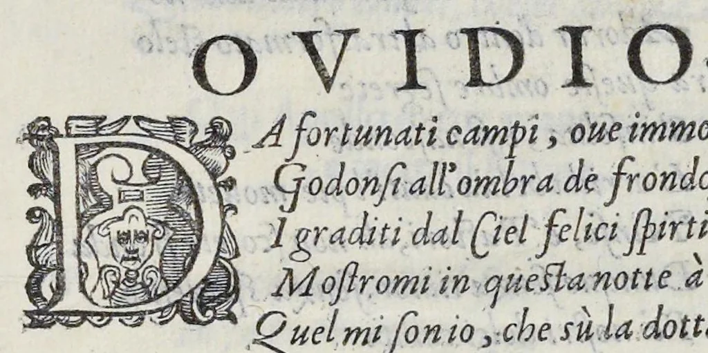 An illustration from La Dafne, 1600, leaf 6