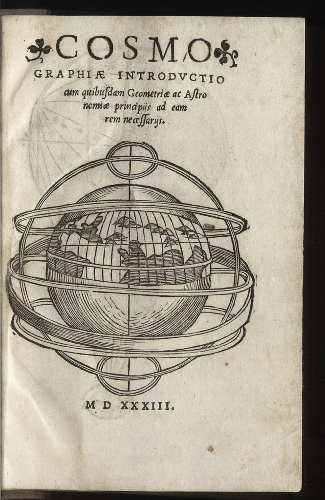 An illustration from Cosmographiae introdvctio : cum quibusdam geometriae ac astronomiae principijs ad eam rem necessarijs, 1533, leaf 4