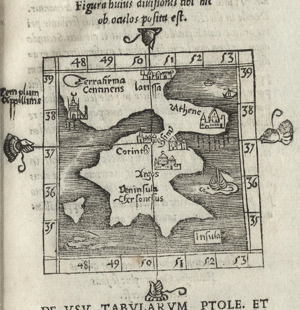 An illustration from Cosmographiae introdvctio : cum quibusdam geometriae ac astronomiae principijs ad eam rem necessarijs, 1533, leaf 60